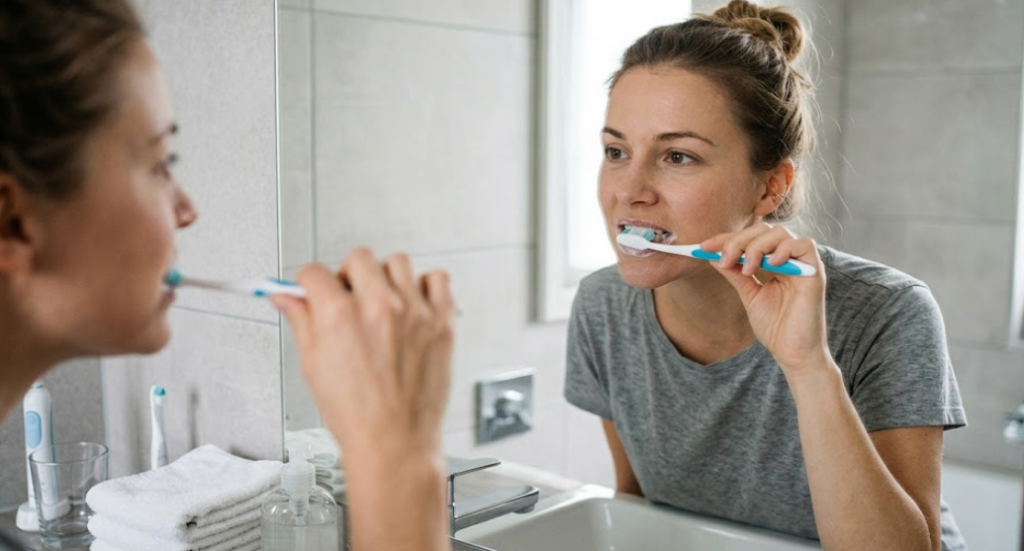 Cepillado suave tras implante dental durante la recuperación